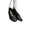 Ballerines Cuir noir à lacets P26-2705 - Seaside