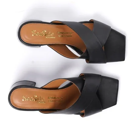 Sabot cuir demi talon E26-3910 - Seaside