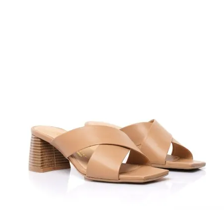 Sabot cuir demi talon E26-3910 - Seaside