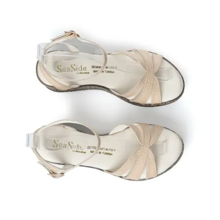 Sandale Cuir compensées E26-8075 - Seaside