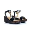 Sandale cuir compensée boucle E26-2109 - Seaside