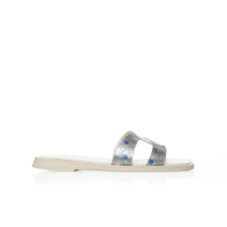 Claquette cuir bicouleur E26-8700 - Seaside