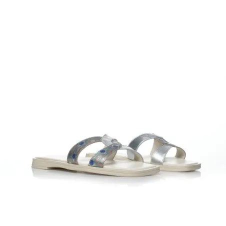 Claquette cuir bicouleur E26-8700 - Seaside