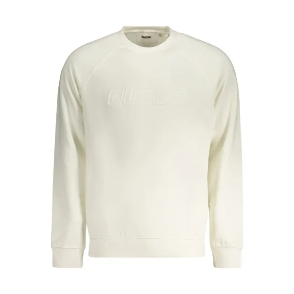 SWEAT-SHIRT BLANC À FERMETURE ÉCLAIR GUESS JEANS POUR HOMME - Guess