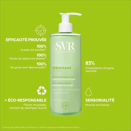 Gel Nettoyant SVR SEBIACLEAR GEL MOUSSANT 400ML - SVR