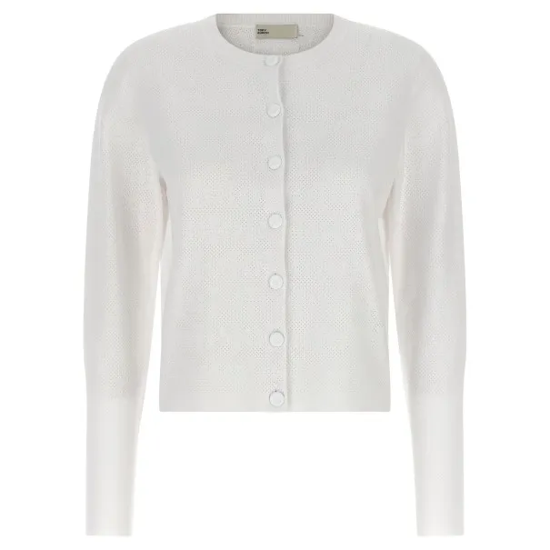 Tory Burch Pointelle Viscose Cardigan - TORY BURCH