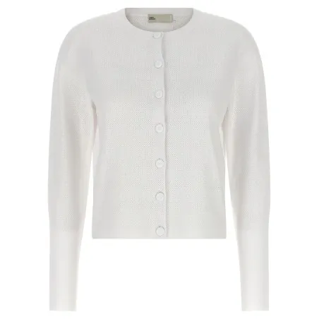 Tory Burch Pointelle Viscose Cardigan - TORY BURCH