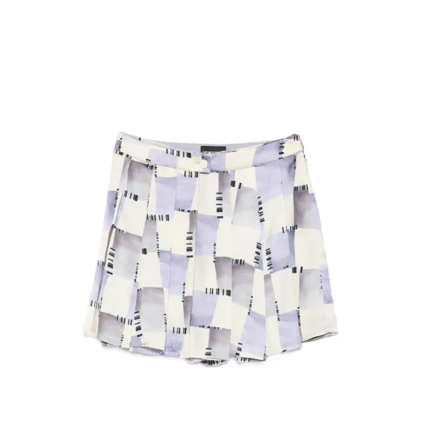 Emporio Armani Abstract Print Pleated Shorts - Emporio Armani