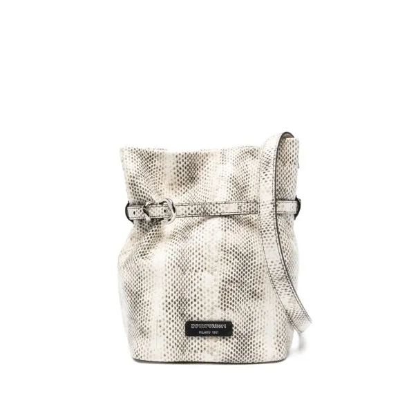 Emporio Armani Exclusive Python-Print Leather Bucket Bag - Emporio Armani