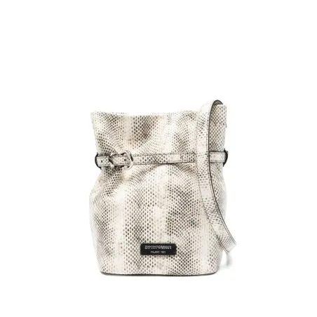 Emporio Armani Exclusive Python-Print Leather Bucket Bag - Emporio Armani
