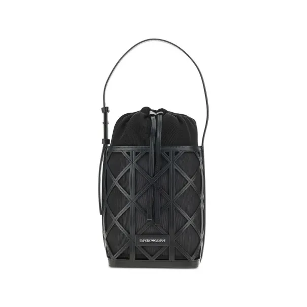 Emporio Armani Exclusive Leather And Mesh Bucket Bag - Emporio Armani