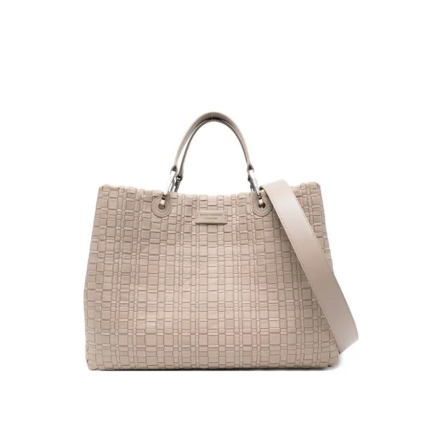 Emporio Armani Myea Medium Shopper Bag In Woven Nylon - Emporio Armani