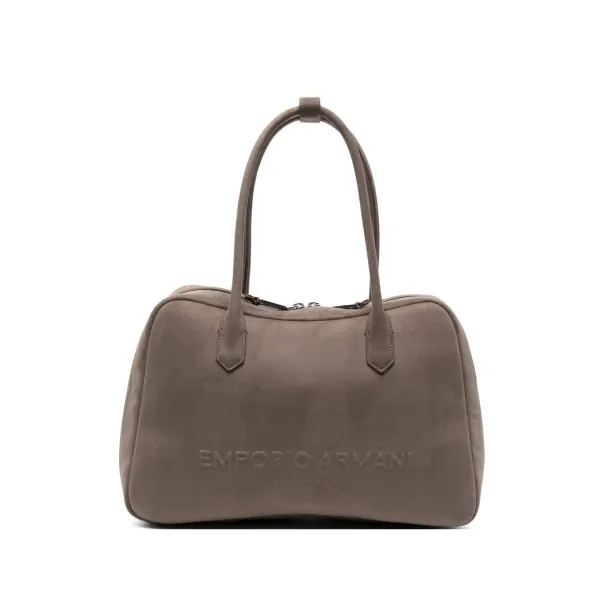 Emporio Armani Eagle Club Capsule Collection Suede-Effect Shoulder Bag - Emporio Armani