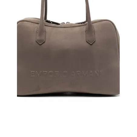 Emporio Armani Eagle Club Capsule Collection Suede-Effect Shoulder Bag - Emporio Armani
