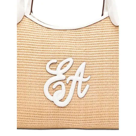 Emporio Armani Woven Straw Medium Shopper Bag - Emporio Armani