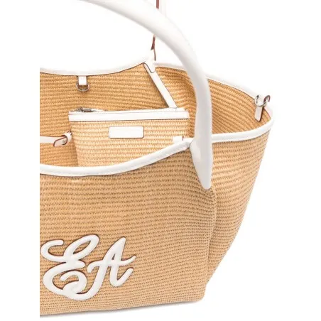 Emporio Armani Woven Straw Medium Shopper Bag - Emporio Armani