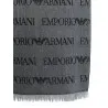 Emporio Armani Virgin Wool Blend Scarf With Jacquard Lettering Logo And Fringes - Emporio Armani