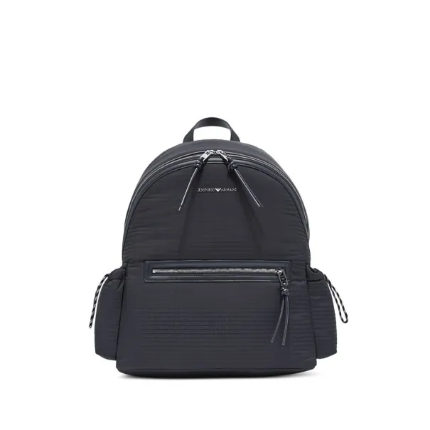 EMPORIO ARMANI EXCLUSIVE Emporio Armani Round Nylon Backpack With Monogram Lettering - Emporio Armani