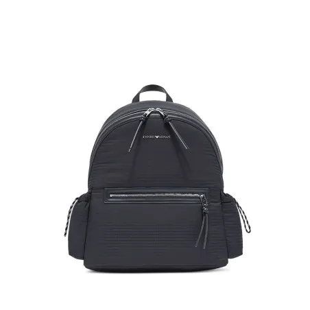 EMPORIO ARMANI EXCLUSIVE Emporio Armani Round Nylon Backpack With Monogram Lettering - Emporio Armani