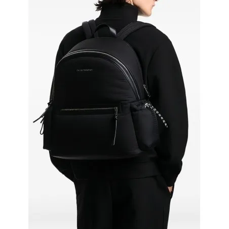 EMPORIO ARMANI EXCLUSIVE Emporio Armani Round Nylon Backpack With Monogram Lettering - Emporio Armani