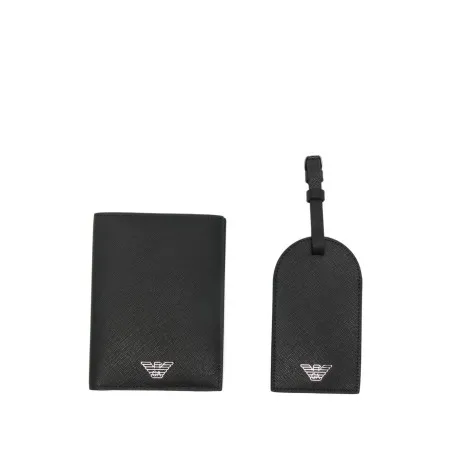 Emporio Armani Asv Gift Box With Regenerated Saffiano Passport Holder And Tag - Emporio Armani