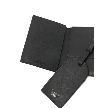 Emporio Armani Asv Gift Box With Regenerated Saffiano Passport Holder And Tag - Emporio Armani