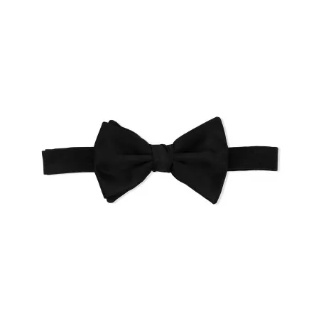 Emporio Armani Knotted Bow Tie In Micro-Textured Pure Silk - Emporio Armani