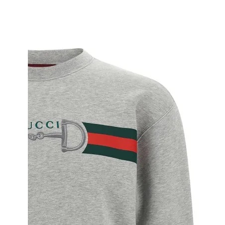 Gucci Web Ribbon And Horsebit Sweatshirt - Gucci