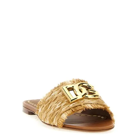 Dolce & Gabbana Raffia Braid Slides - Dolce&Gabbana