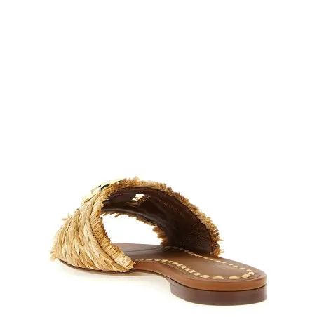 Dolce & Gabbana Raffia Braid Slides - Dolce&Gabbana