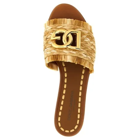 Dolce & Gabbana Raffia Braid Slides - Dolce&Gabbana