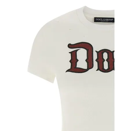 Dolce & Gabbana Used Effect Cotton T-shirt - Dolce&Gabbana
