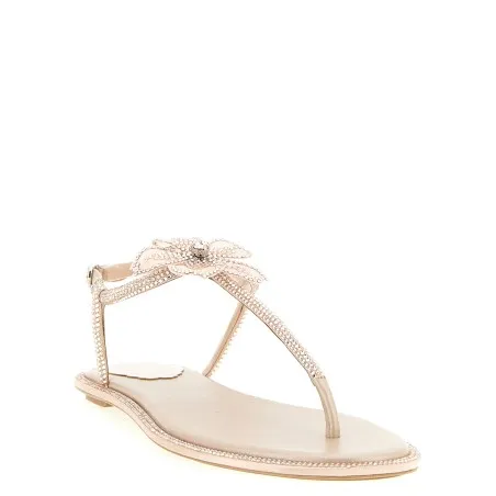 René Caovilla Peach Flower Sandals - René Caovilla