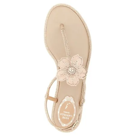 René Caovilla Peach Flower Sandals - René Caovilla