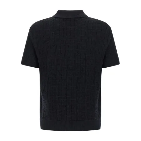 Balmain Monogram Knit Polo Shirt - BALMAIN
