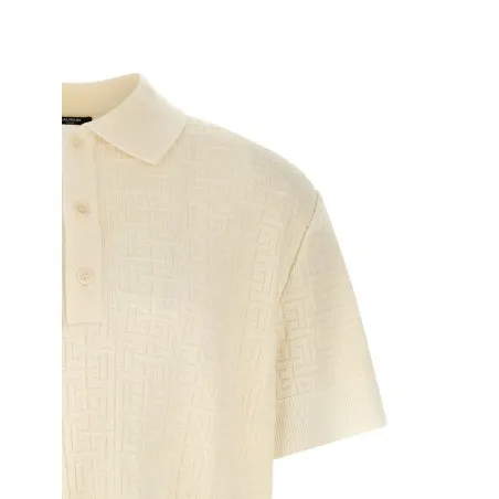 Balmain Monogram Jacquard Polo Shirt - BALMAIN