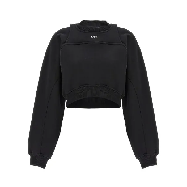 Off White Cropped Sweatshirt - OFF WHITE