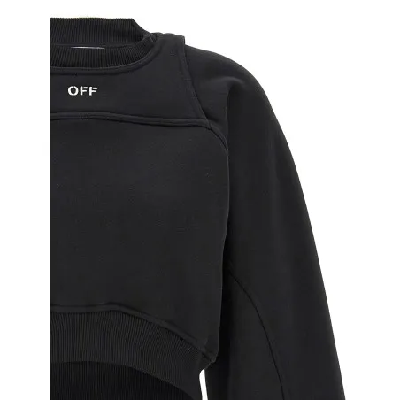 Off White Cropped Sweatshirt - OFF WHITE