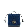 Fendi Ff Flocked Denim Backpack - FENDI