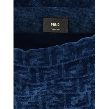 Fendi Ff Flocked Denim Backpack - FENDI