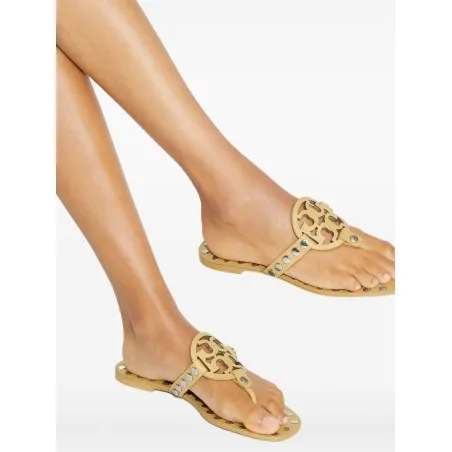 Tory Burch Studded Miller Patent flat sandals - TORY BURCH