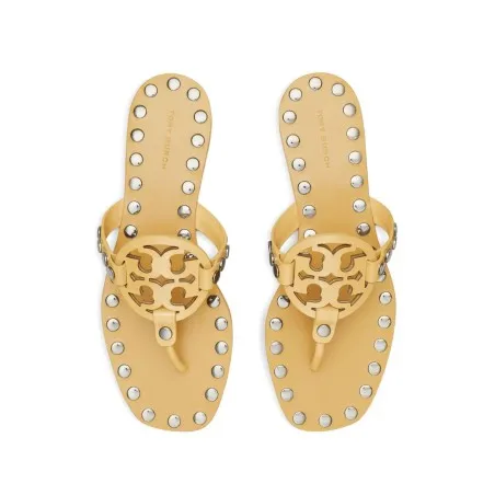 Tory Burch Studded Miller Patent flat sandals - TORY BURCH