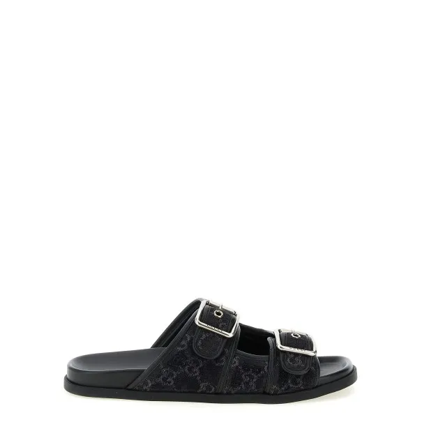 Gucci Gg Denim Slides - Gucci