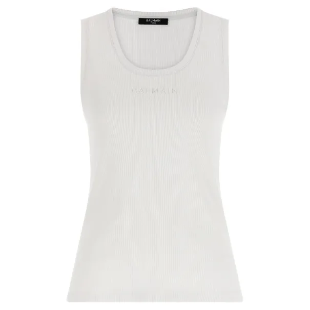 Balmain Logo Embroidery Tank Top - BALMAIN