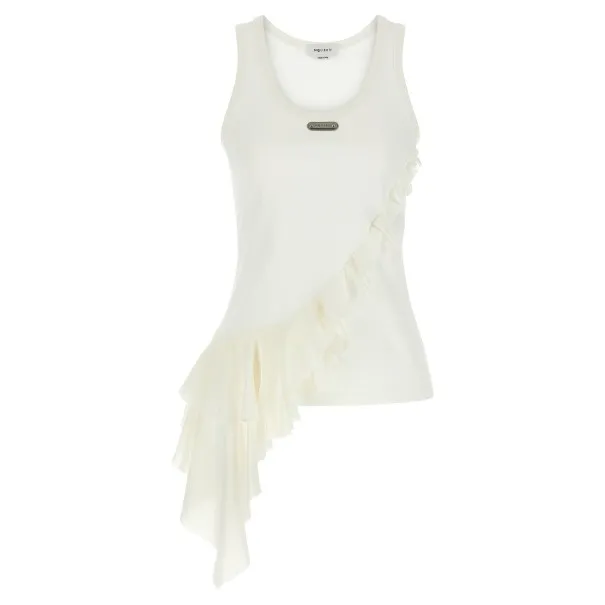 Alexander McQueen Silk Ruffle Tank Top - 