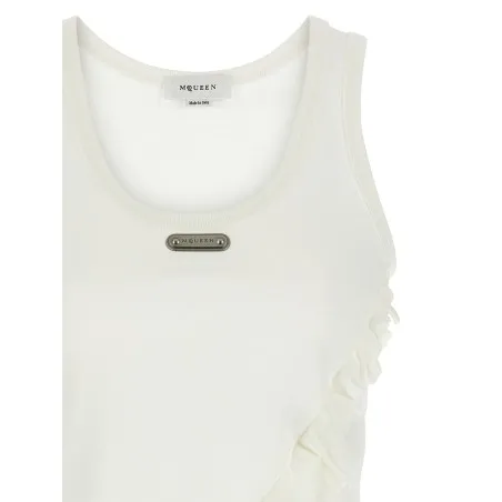Alexander McQueen Silk Ruffle Tank Top - 
