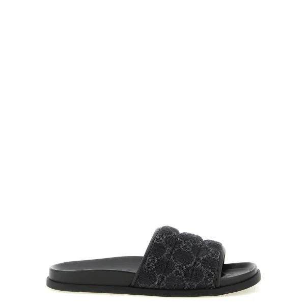 Gucci Gg Denim Slides - Gucci