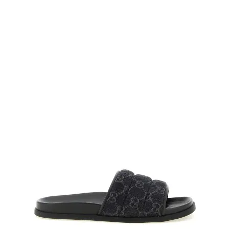 Gucci Gg Denim Slides - Gucci