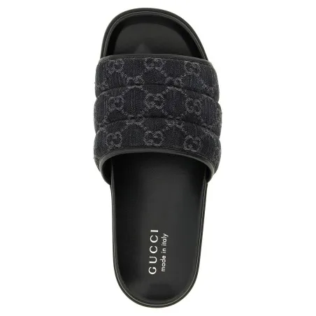 Gucci Gg Denim Slides - Gucci
