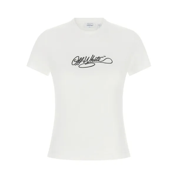 Off White Logo Embroidery T-shirt - OFF WHITE